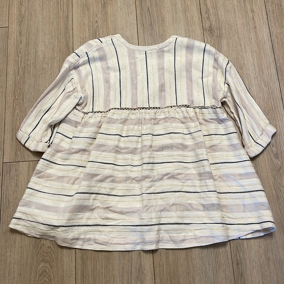 Free People Striped Tunic Oversize Top Size Small Gauze Material - Picture 5 of 7